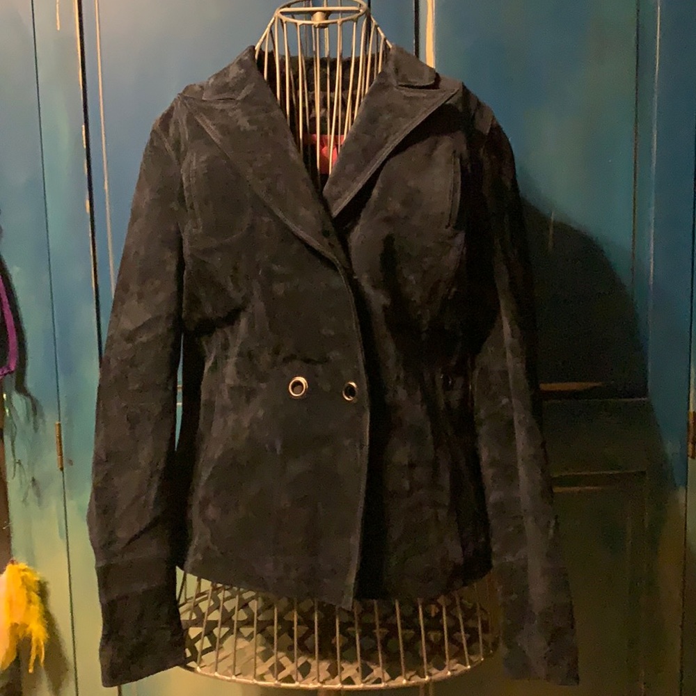 Thalia Sodi Juniors Lg Navy Blue 💯Suede Blazer